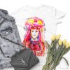 Тениска с мома в невестинска носия, акварел от художника Славейка Аладжова