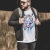 Тениска с бял тигър, акварел от художника Славейка Аладжова