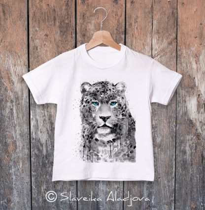 Детска тениска леопард сини очи