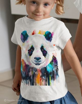 Детска тениска с цветна панда