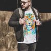 Тениска с цветен леопард, акварел от художника Славейка Аладжова