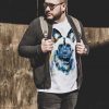 Тениска с африканско диво куче, акварел от художника Славейка Аладжова