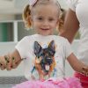 детска тениска с немска овчарка Детска тениска с немска овчарка, акварел от художника Славейка Аладжова