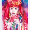 Картина с българска мома за подарък Картина с българска мома за подарък