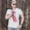 Унисекс тениска - Пиринска мома Тениска с мома от Пирин с червен воал, акварел от художника Славейка Аладжова