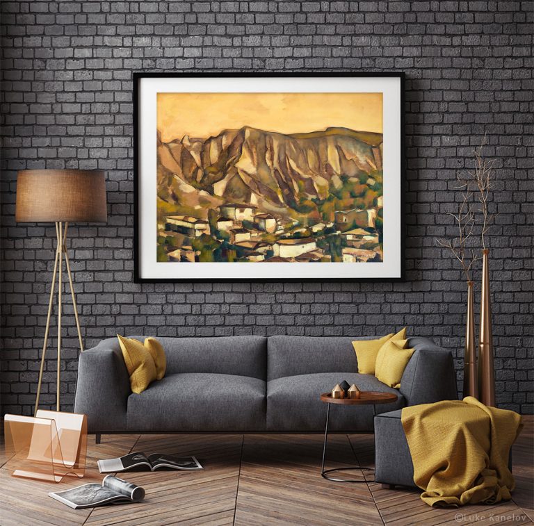 Картина пейзаж Мелник привечер