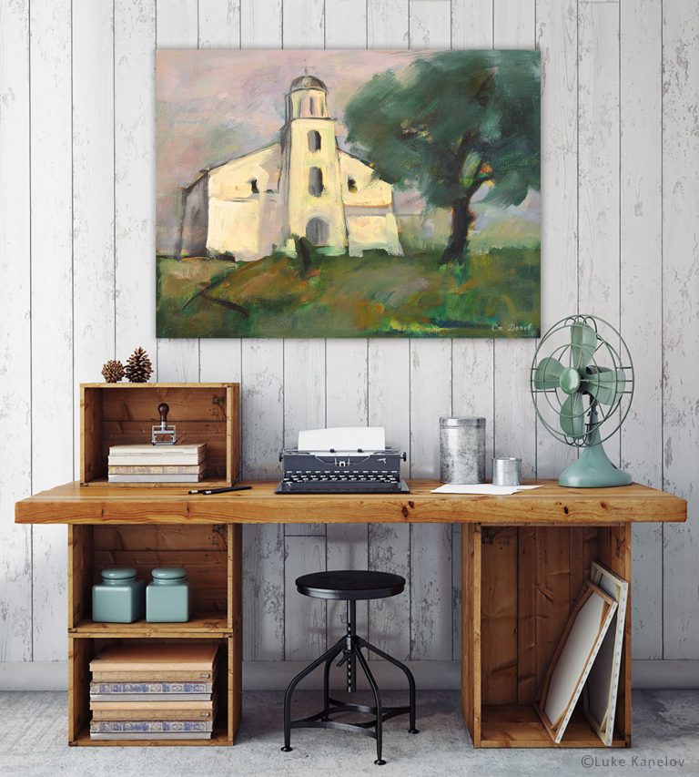 Картина пейзаж Храмът в с. Марчево Картина пейзаж Храмът в с. Марчево
