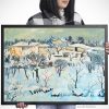 Картина пейзаж Зима на село Картина пейзаж Зима на село
