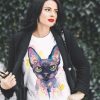 Тениска с котка сфинкс, акварел от художника Славейка Аладжова