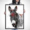 Black and white Donkey