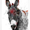 Black and white Donkey