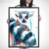 Ring-tailed lemur watercolor 5 Котешки лемур