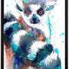 Ring-tailed lemur watercolor 6 Котешки лемур