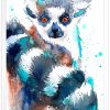 Ring-tailed lemur watercolor 8 Котешки лемур
