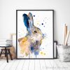 Hare rabbit watercolor 3 Заек