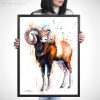 Mouflon ram watercolor 5 Муфлон