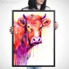 Red Cow watercolor 5 крава