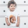 Детска тениска с катеричка Детска тениска с катеричка, акварел от художника Славейка Аладжова