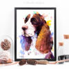 Английски спрингер шпаньол, Куче, акварелна картина, художник Славейка Аладжова