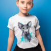 T-shirts-art-23 Тениска с ориенталска късокосместа котка, акварел от художника Славейка Аладжова